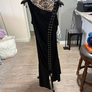 VERSACE JEANS - Elegant Black Dress with Studded Detail